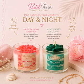 Ibiza Bloom & Mint Moon collection - candles for day & night